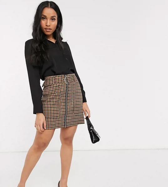 Черная рубашка с длинными рукавами ASOS DESIGN Petite-Черный цвет