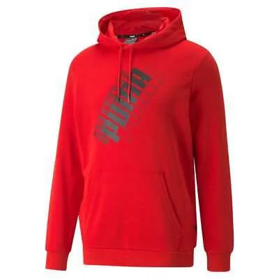 Puma Power Logo Pullover Hoodie Mens Red Casual Topwear 84737811