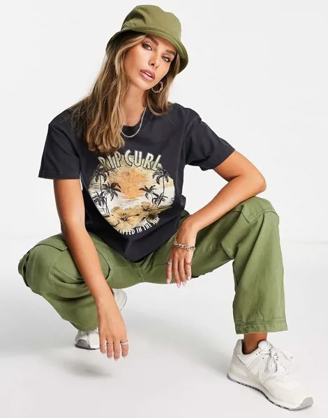 Черная oversized-футболка Rip Curl Sunchaser-Черный