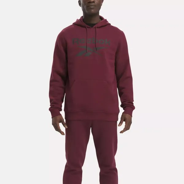 Флисовый пуловер с логотипом Identity Reebok, бордовый