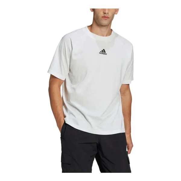 Футболка Men's adidas Back Logo Printing Round Neck Loose Short Sleeve White T-Shirt, белый