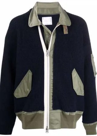 Sacai фактурная куртка-бомбер