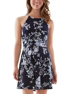 BCX Женское темно-синее короткое платье без рукавов с вырезом на спине без подкладки XL