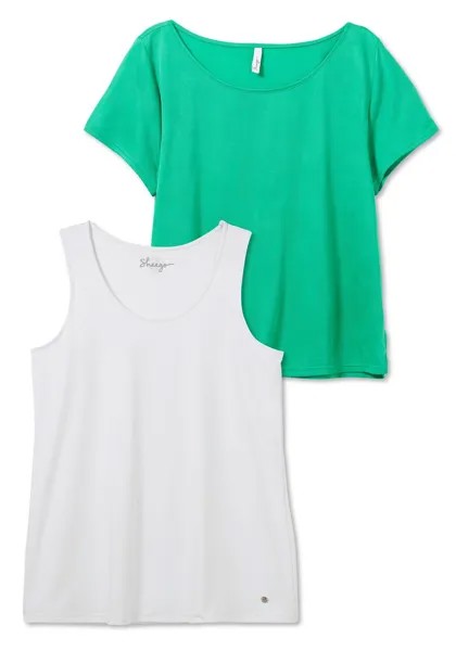 Спортивная футболка Sheego, цвет Green/White