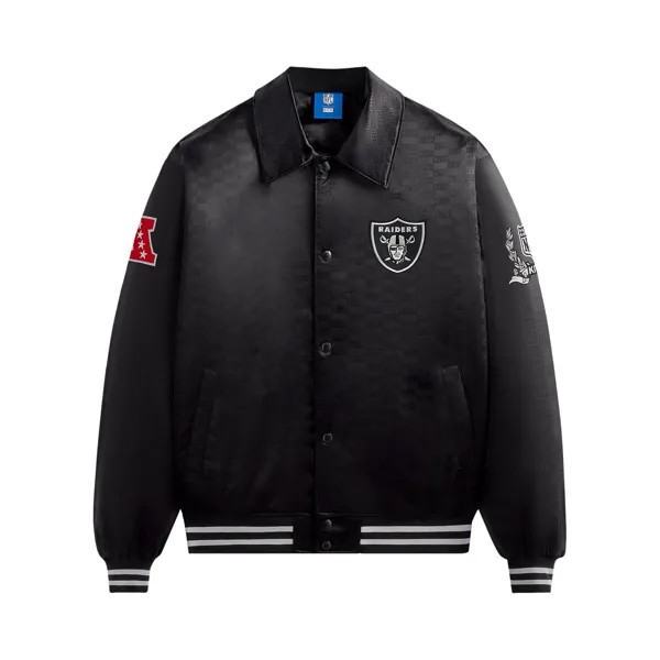 Kith For The NFL: атласный бомбер Raiders, черный