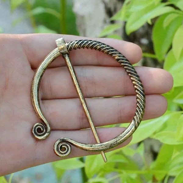 Древняя бронза Серебристый цвет Pin Belt Nordic Buckles Brooch Пряжка Пряжка Плащ Плащ Пуговица Средневековый викинг Ювелирные изделия Подарок для мужчин