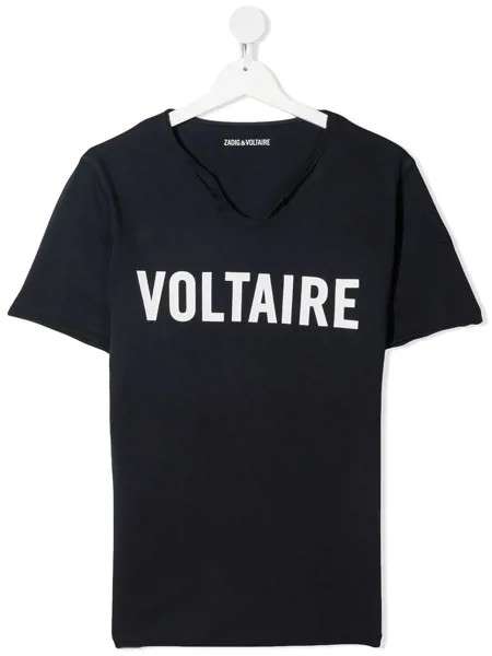 Zadig & Voltaire Kids футболка с воротником-хомутом и логотипом
