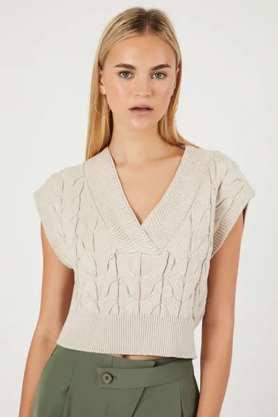 Укороченный свитер-жилет Forever 21, песочный