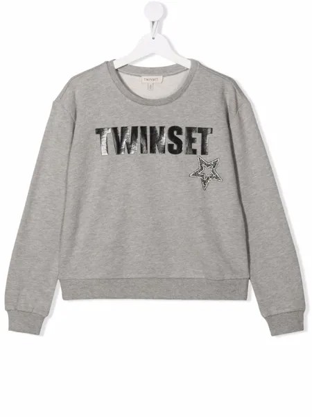TWINSET Kids свитер с длинными рукавами и логотипом