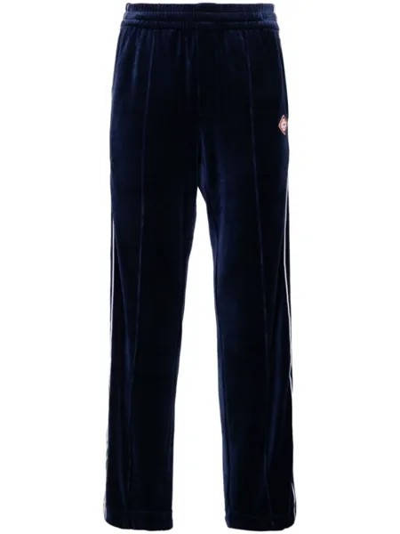 Casablanca бархатные спортивные брюки Heart Monogram, синий