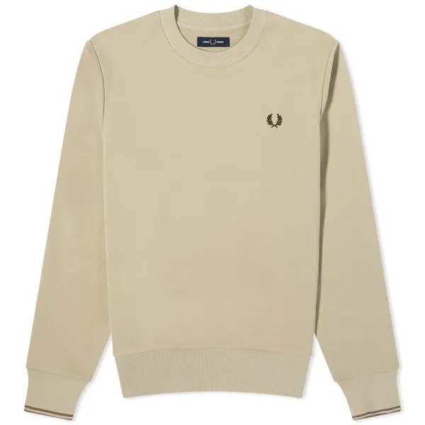 Толстовка Fred Perry Crew Sweat, цвет Warm Grey & Brick