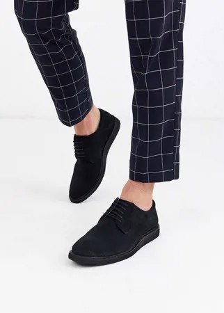 Черные замшевые дерби на шнуровке Walk London-Черный цвет