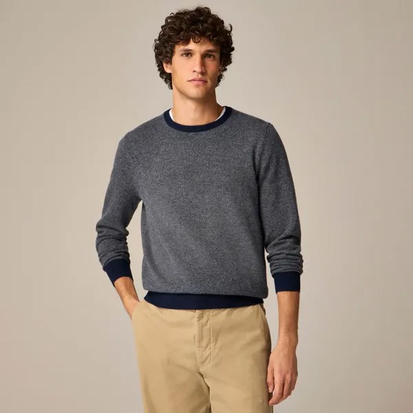Кашемировый свитер с птичьим глазом J.Crew, синий