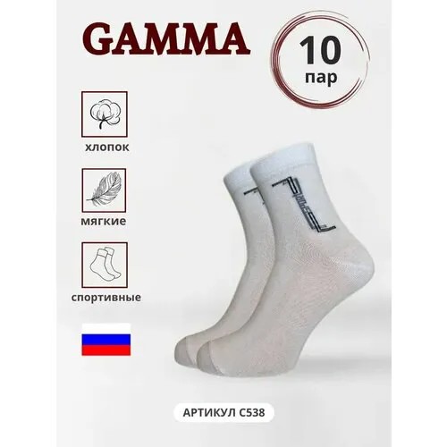 Носки ГАММА, 10 пар, размер 27-29, белый