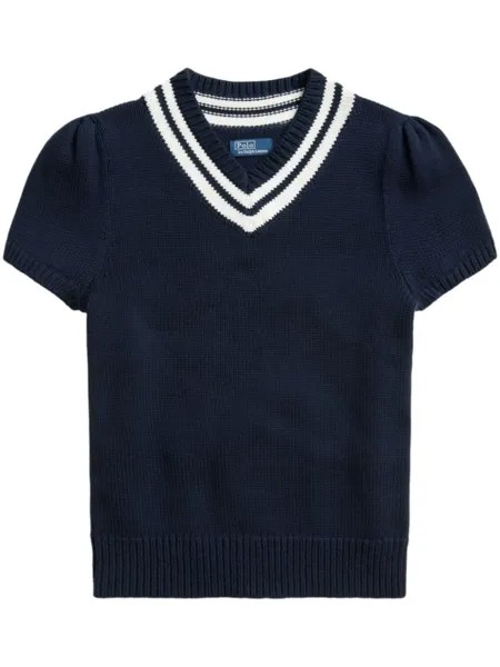 Polo Ralph Lauren трикотажный топ с короткими рукавами, синий