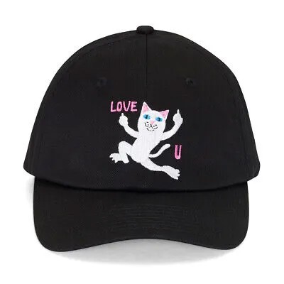 RIPNDIP Love U Шляпа с ремешком на спине (черная) Кепка для папы