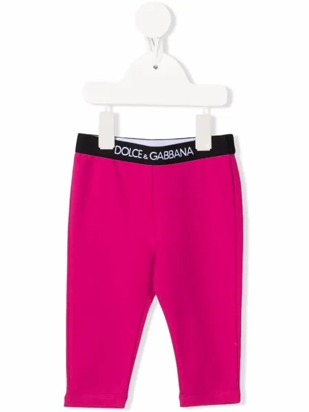 Dolce & Gabbana Kids спортивные брюки с логотипом на поясе