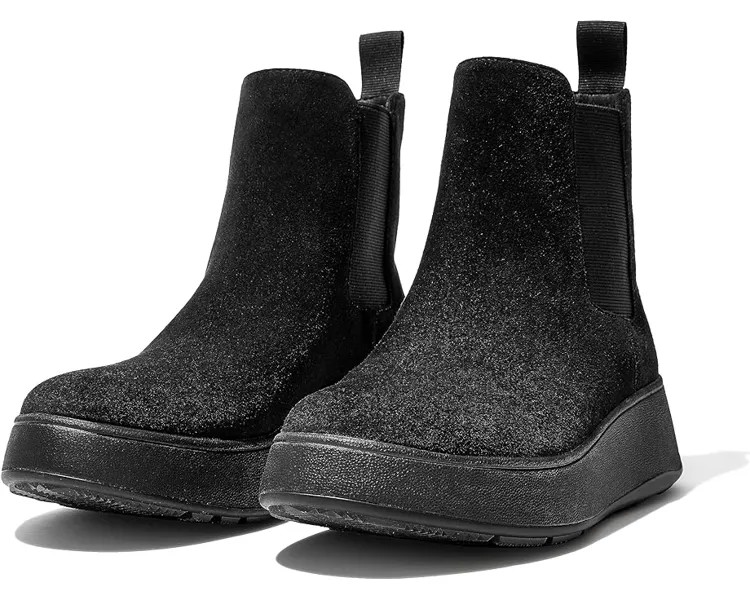 Ботинки FitFlop F-Mode Suede Flatform Chelsea Boots, цвет All Black