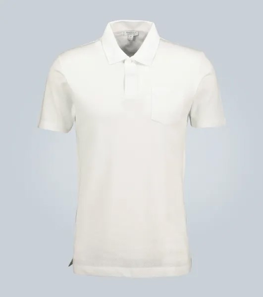 Рубашка-поло Riviera из хлопка Sunspel, белый
