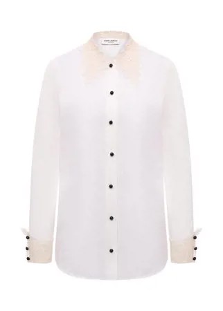 Рубашка из хлопка и шелка Saint Laurent