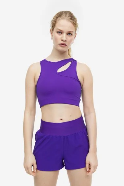 Двойные спортивные шорты DryMove H&M, темно фиолетовый