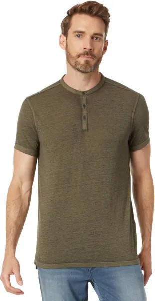 Пуловер John Varvatos Duke Short Sleeve Henley K4463Z2, цвет Dark Moss