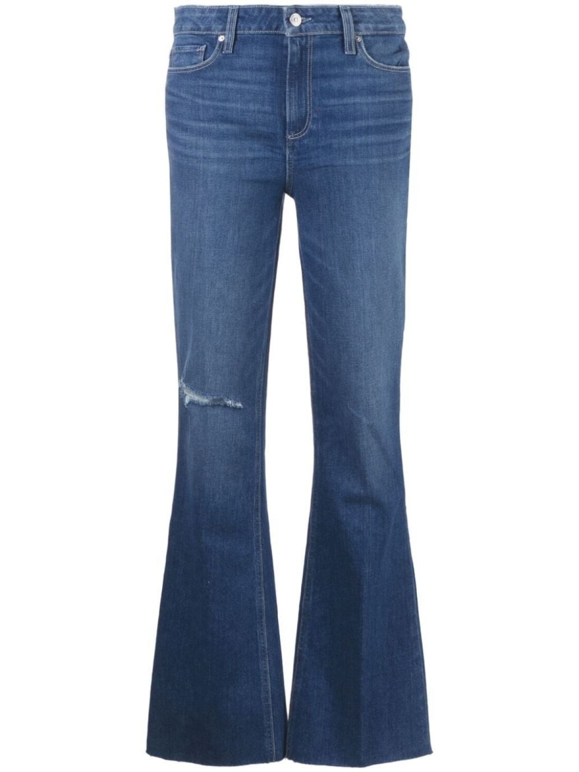 PAIGE джинсы bootcut с эффектом потертости, синий
