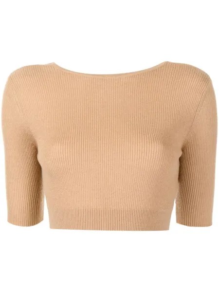 Укороченный топ Liza Cashmere In Love, коричневый