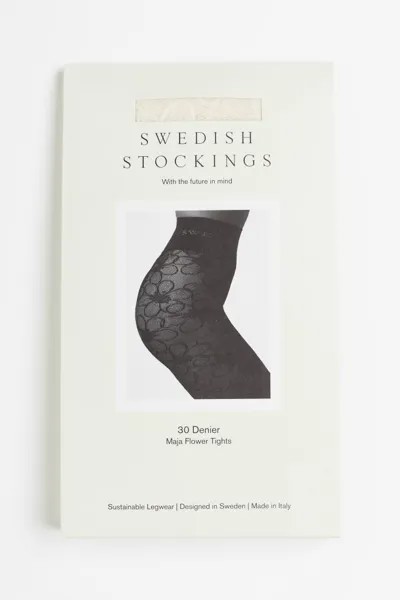 Колготки Maja с цветком 30 ден Swedish Stockings, белый