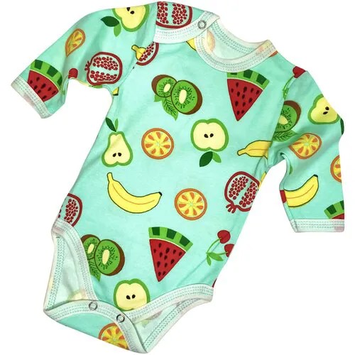 Боди детское/ боди для новорождённых/ боди для малышей /KidCo/ голубой р-р 62