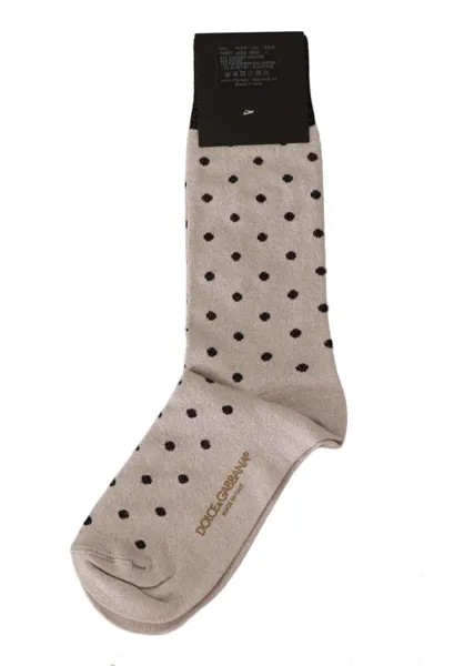 Носки DOLCE - GABBANA Мужские бежевые хлопковые нейлоновые носки в горошек с узором s. Л рекомендуемая розничная цена 120 долларов США.