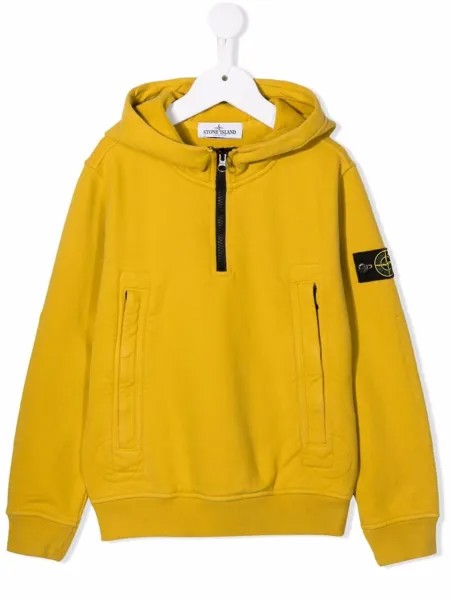 Stone Island Junior худи с воротником на молнии и логотипом