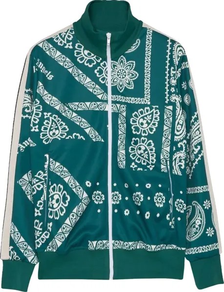 Куртка Palm Angels Bandana Track Jacket 'Green/White', зеленый