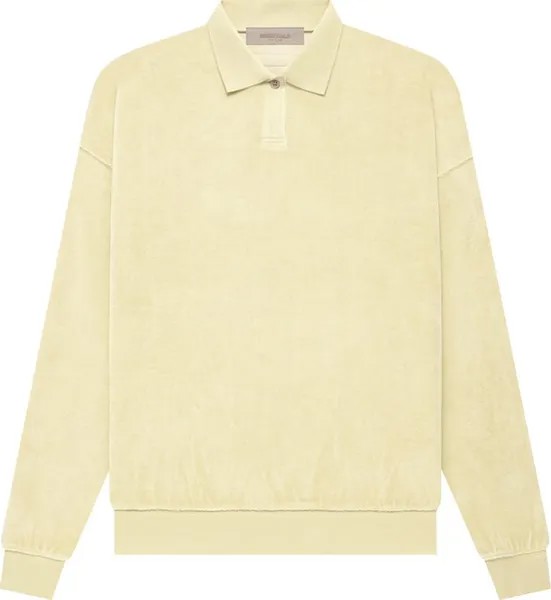 Лонгслив Fear of God Essentials Velour Long-Sleeve Polo 'Canary', кремовый