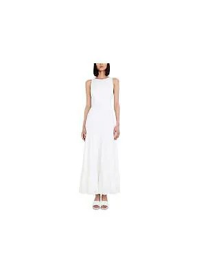 Женское белое многоуровневое вечернее платье макси без рукавов с круглым вырезом BARDOT 8\M