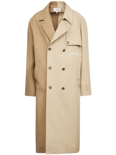 Тренч в стиле колор-блок MM6 Maison Margiela, бежевый