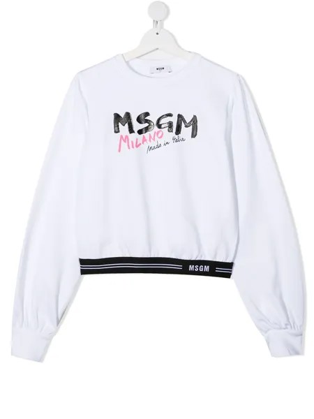 MSGM Kids толстовка с логотипом и узкими манжетами