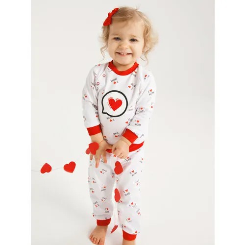 Пижама  КотМарКот, размер 98, красный, белый