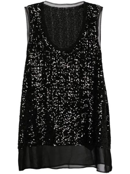 Comme Des Garçons майка, украшенная пайетками, черный