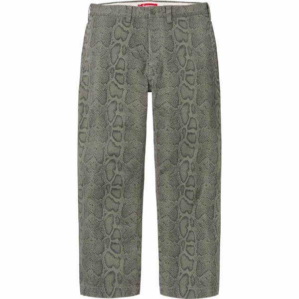 Брюки-чинос Supreme Snake Print Chino, зеленый