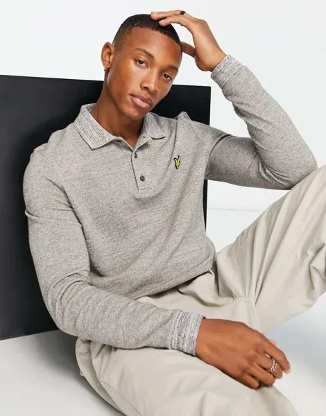 Темно-коричневая рубашка-поло с цельной текстурой Lyle & Scott Vintage