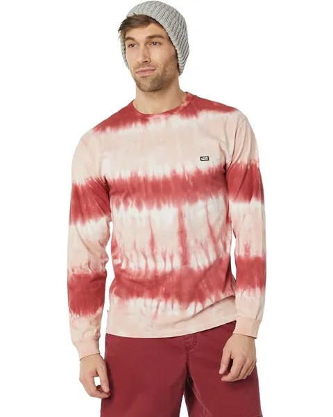 Футболка Vans Off The Wall Striped Tie-Dye Long Sleeve, цвет Syrah