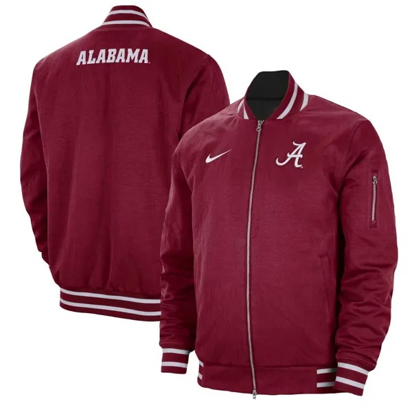Мужской бомбер Crimson Alabama Crimson Tide с молнией во всю длину Nike