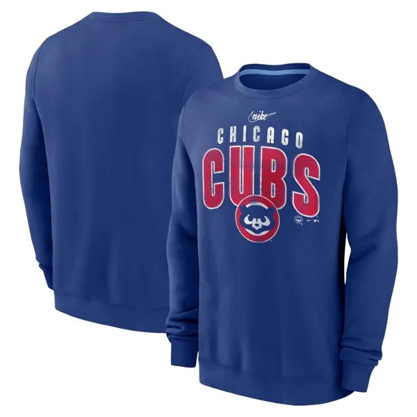 Мужской пуловер свитшот Royal Chicago Cubs Cooperstown Collection Team Shout Out Nike