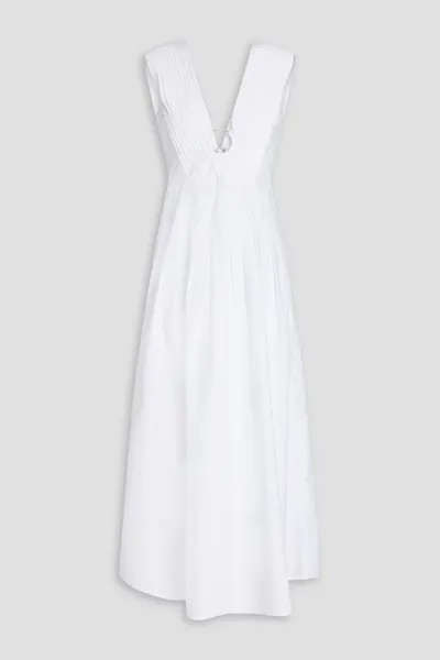 Платье макси из шамбре со складками Peta Rachel Gilbert, белый
