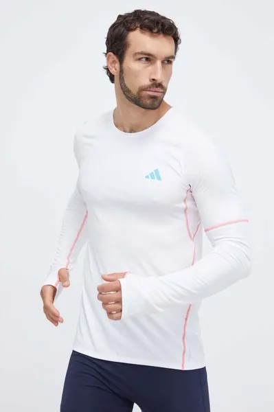 Лонгслив для бега adidas Performance, белый