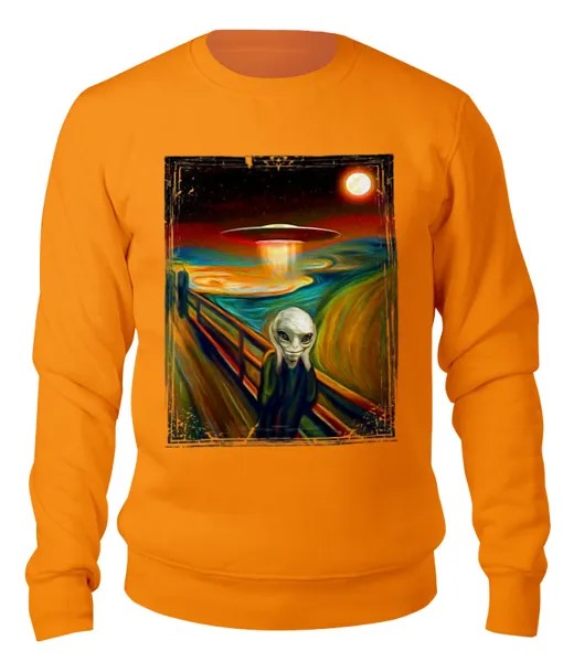Свитшот унисекс Printio Alien munch оранжевый XL