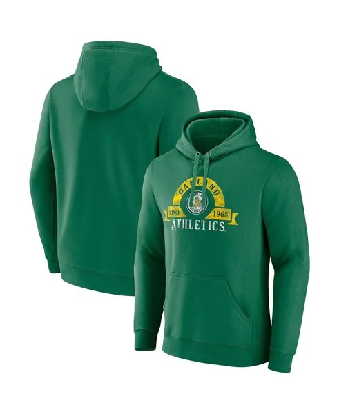 Мужской пуловер с капюшоном Kelly Green Oakland Athletics Alternate Utility Majestic