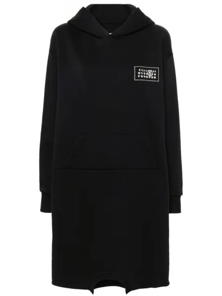 MM6 Maison Margiela платье с капюшоном и логотипом, черный