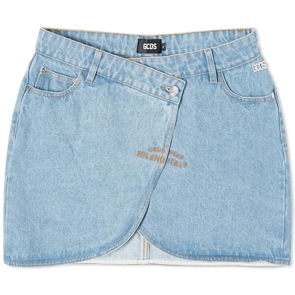 Юбка GCDS Comma Denim, светло-голубой